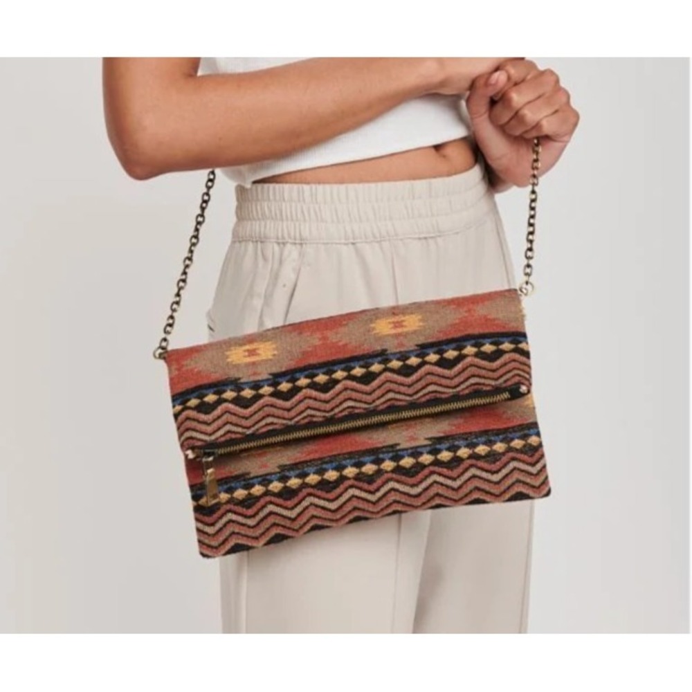 MODA LUXE Marrakesh Clutch Tapestry Crossbody Bag Boho Zip Close Shoulder Purse